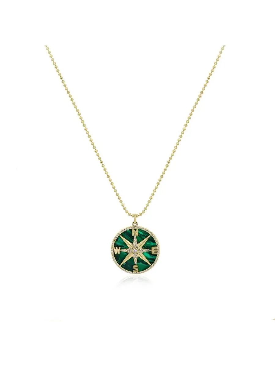 Компас-подвеска с малахитом Malachite CZ Compass The Lovery — изображение 1 из 3