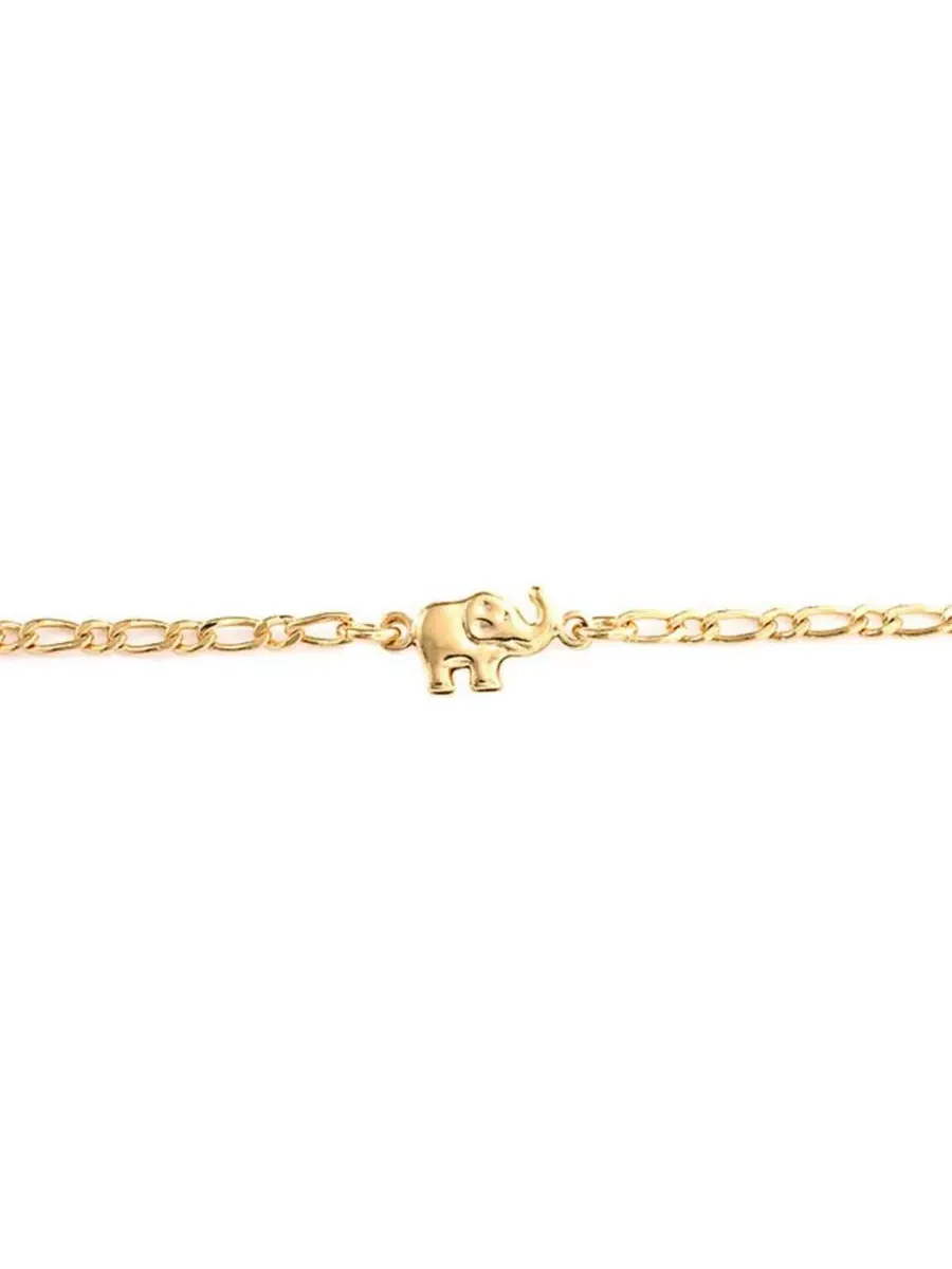 Браслет на щиколотку с подвесками-слонами Three Multi Charm Lucky Elephant Anklet Bling Jewelry — изображение 3 из 3