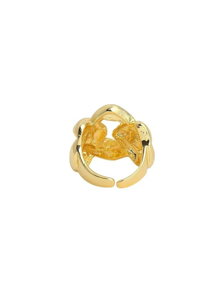 Кольцо-пусеты с кристаллами The Link Statement Ring SOHI — изображение 4 из 7, оттенок золото