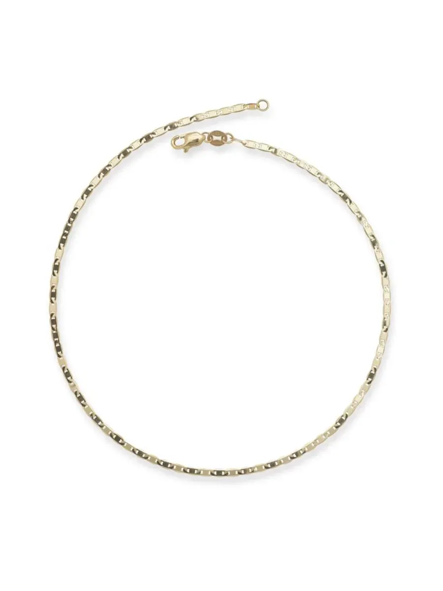 Браслет на щиколотку 25 см из золота 10K, цепь маринер 2,2 мм Curata Jewelry — изображение 1 из 4, оттенок нет цвета