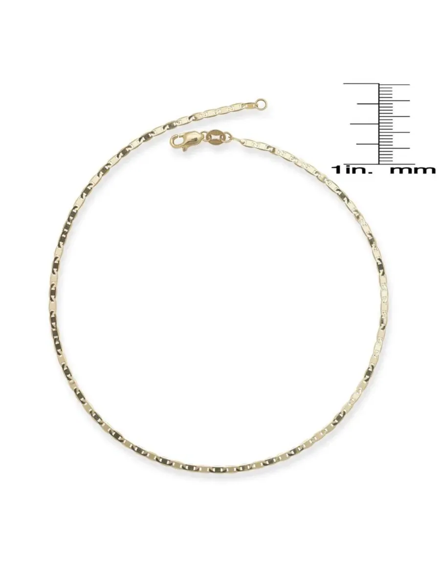 Браслет на щиколотку 25 см из золота 10K, цепь маринер 2,2 мм Curata Jewelry — изображение 2 из 4, оттенок нет цвета