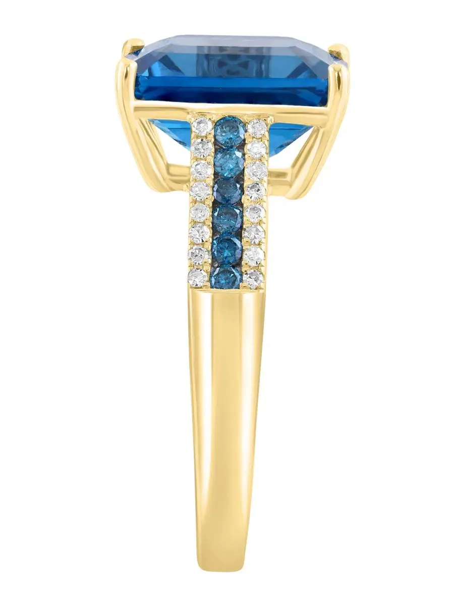 Кольцо с лондонским голубым топазом и бриллиантом, 14K белое золото EFFY Collection — изображение 5 из 5