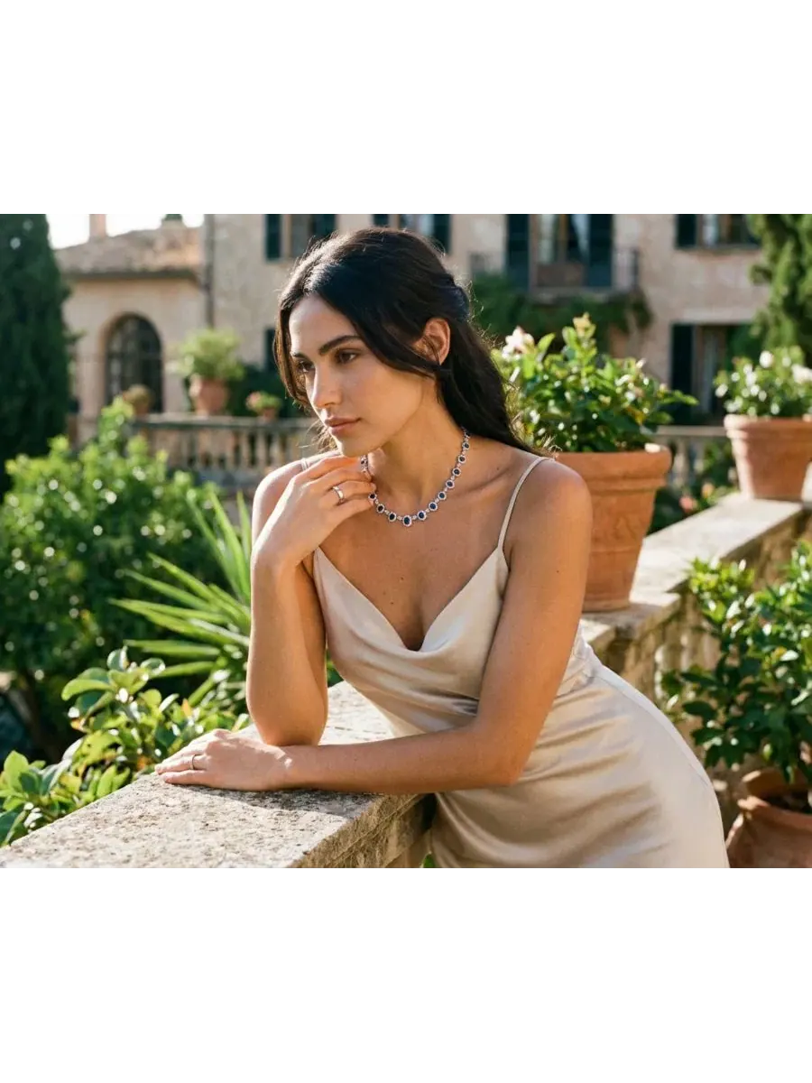 Колье-подвеска в стиле винтаж с короной и изумрудным камнем, модель Vintage Estate Style Oval Crown — изображение 5 из 5