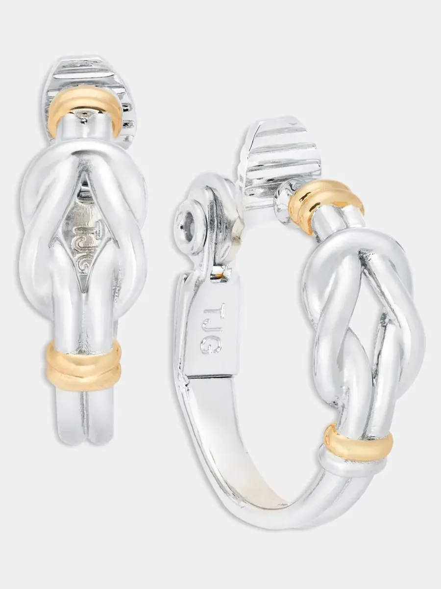 Серьги-пусеты с узлом, из металла Lauren Ralph Lauren — изображение 2 из 3, оттенок телесный