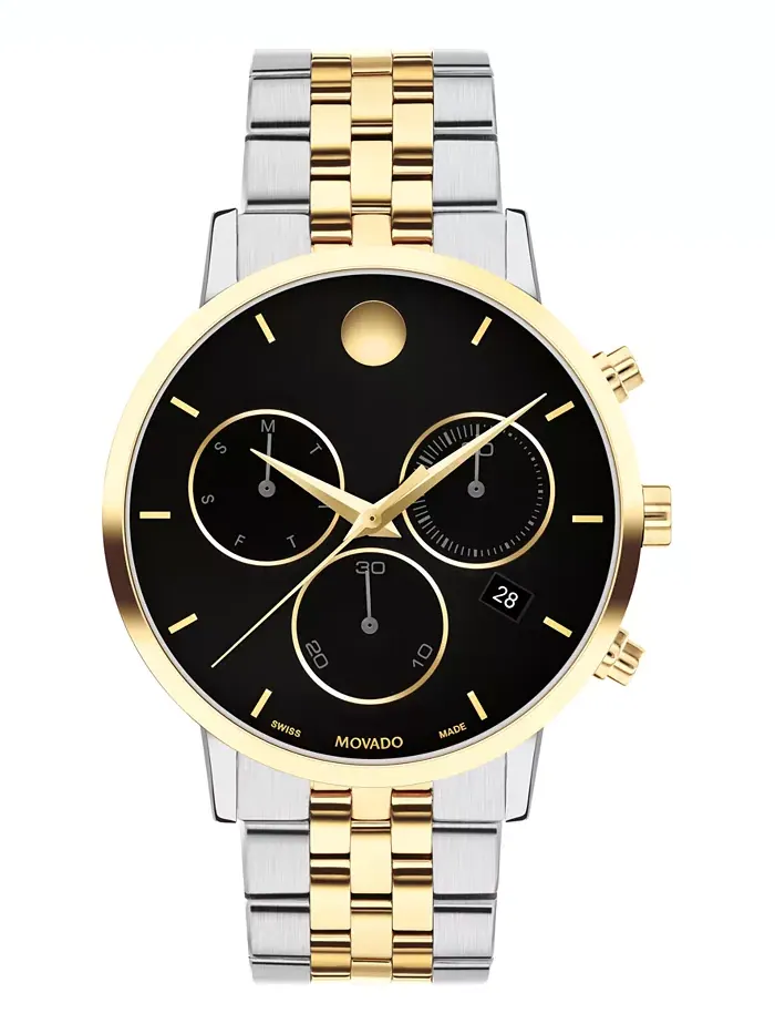 Мужские часы Museum Classic Swiss Quartz Chrono с хронографом, корпус из нержавеющей стали с — изображение 1 из 8
