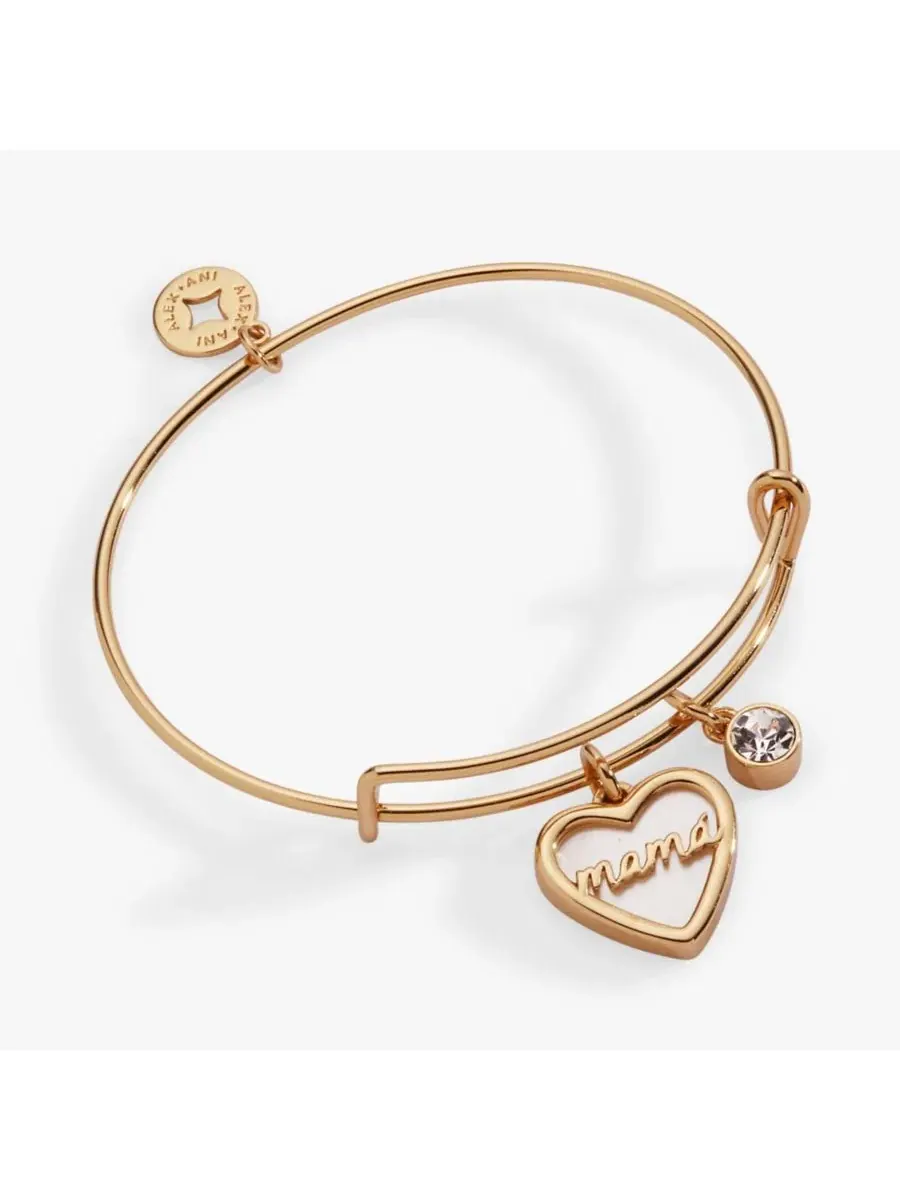 Набор из двух браслетов MamAa с перламутровыми сердечками Alex And Ani — изображение 1 из 3, оттенок золото