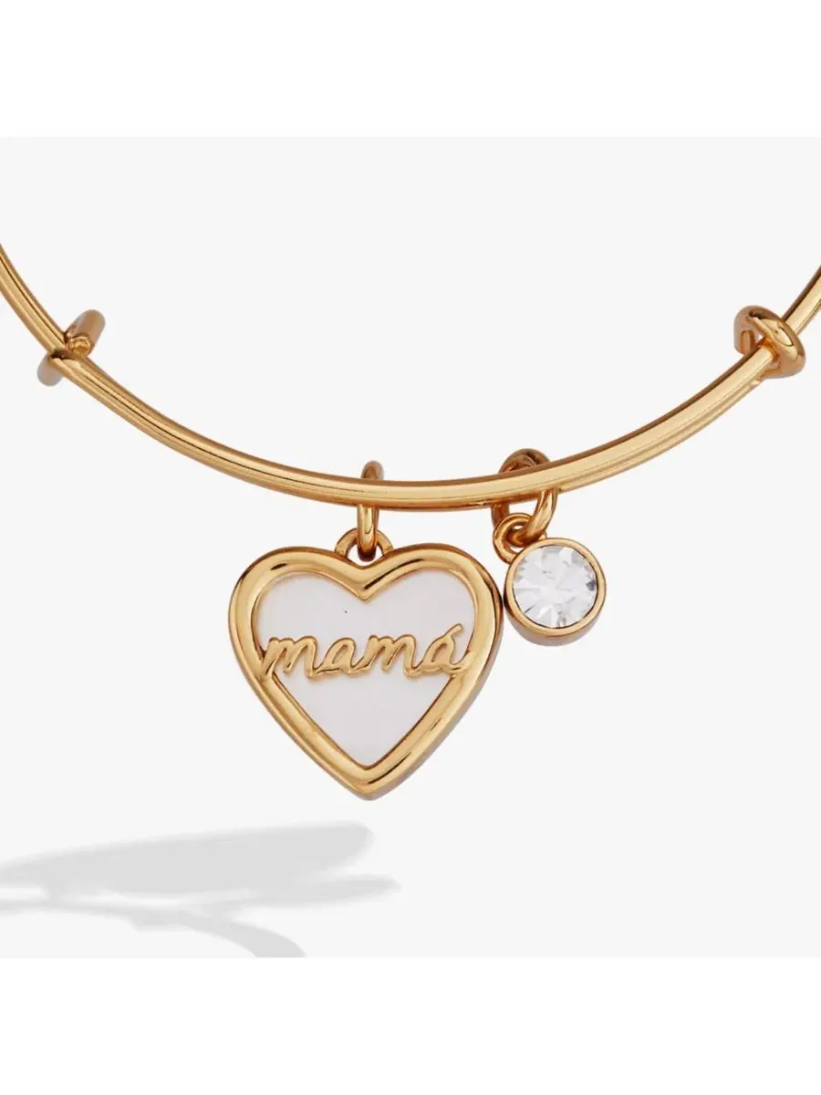 Набор из двух браслетов MamAa с перламутровыми сердечками Alex And Ani — изображение 2 из 3, оттенок золото