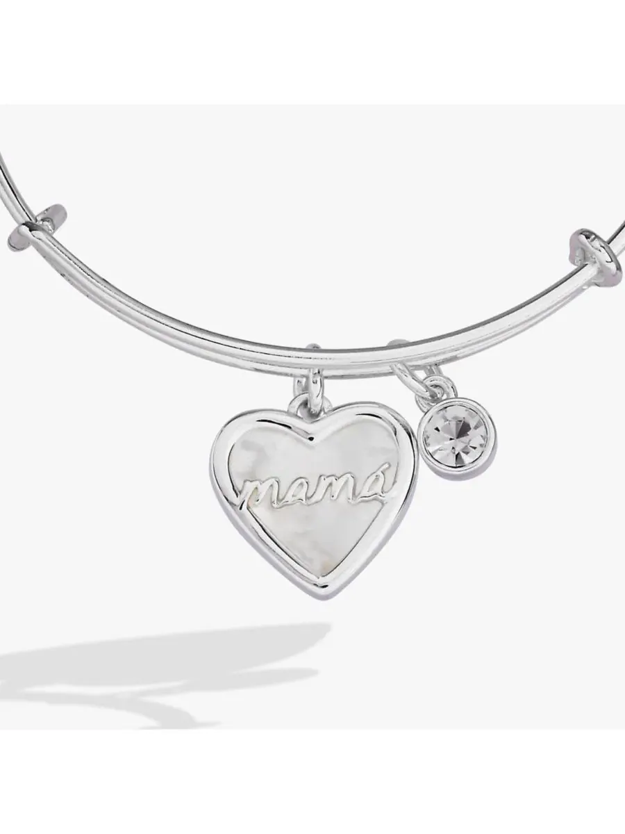 Набор из двух браслетов MamAa с перламутровыми сердечками Alex And Ani — изображение 2 из 3, оттенок серебряный