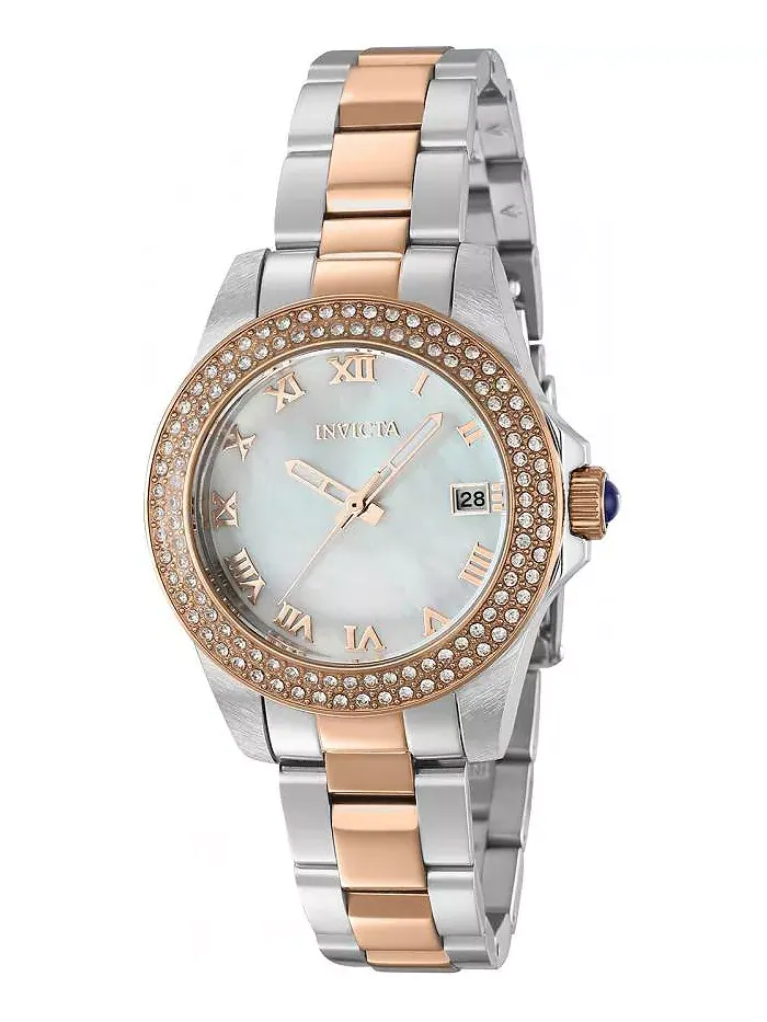 Женские часы Angel Quartz 3 Hand с белым циферблатом, модель 36076 Invicta