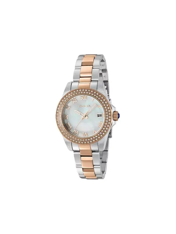 Женские часы Angel Quartz 3 Hand с белым циферблатом, модель 36076 Invicta — изображение 2 из 2, оттенок золото
