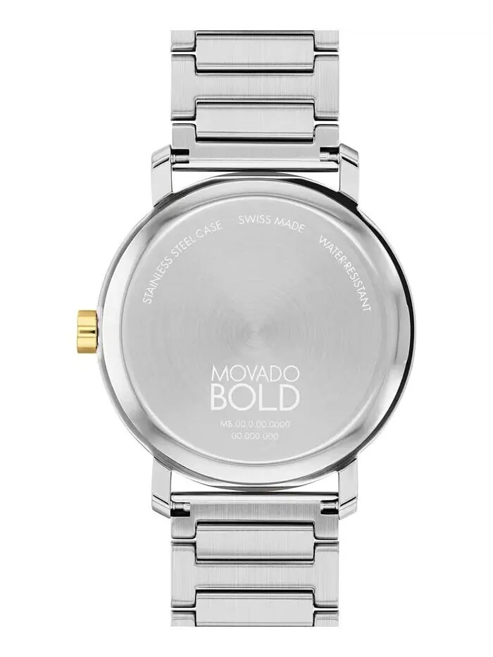 Мужские часы Bold Evolution 2.0 швейцарские кварцевые двухцветные из нержавеющей стали 40 мм Movado — изображение 3 из 3