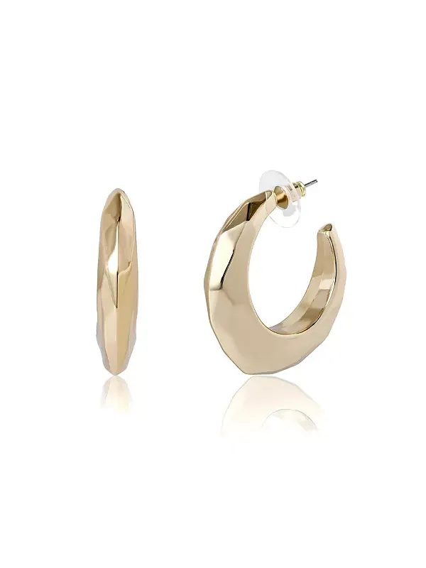 Серьги-Кольца с текстурированными круассанами Bcbg — золотистый