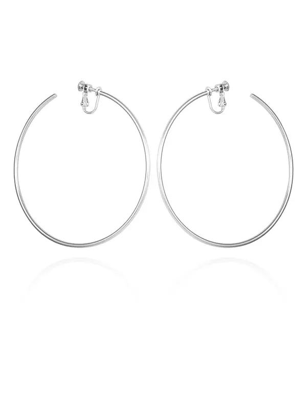 Большие открытые серьги-клипсы серебристого оттенка Vince Camuto