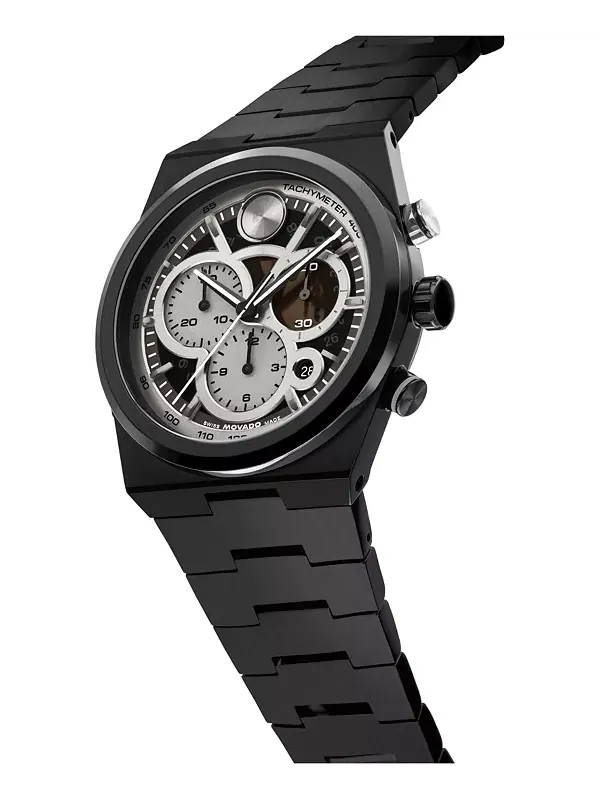 Мужские часы Bold Quest Swiss Quarter Chrono с ионным покрытием, черные, стальные, 40 мм Movado — изображение 3 из 4