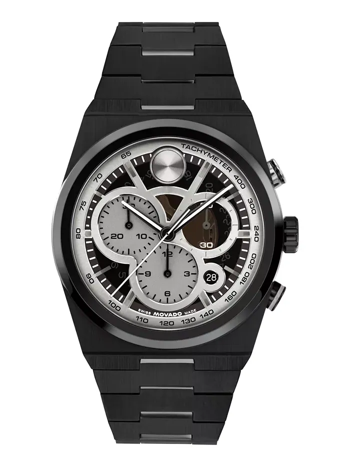 Мужские часы Bold Quest Swiss Quartz Chrono с ионным покрытием, черная сталь, 40 мм Movado — изображение 1 из 6