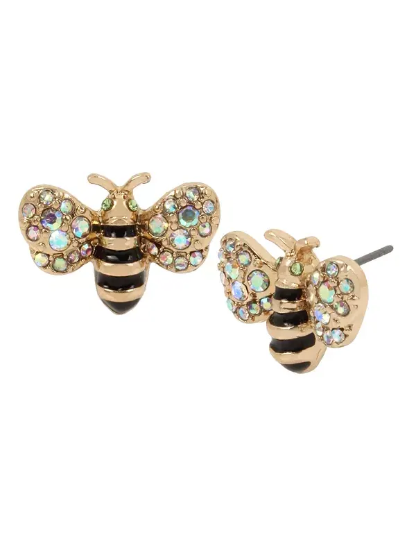 Серьги-Гвоздики в виде шмелей Betsey Johnson — изображение 1 из 2, оттенок желтый