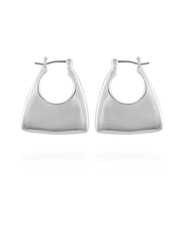 Серьги-Кольца в форме сумочки серебристого тона Vince Camuto