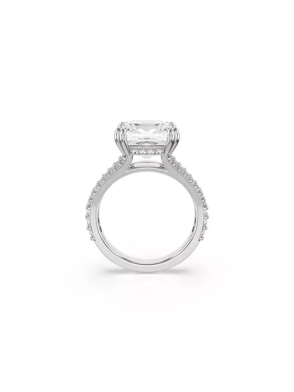 Кольцо Stilla с квадратной огранкой, покрытое родием Swarovski — изображение 2 из 4, оттенок белый