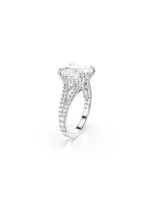 Кольцо Stilla с квадратной огранкой, покрытое родием Swarovski — изображение 4 из 4, оттенок белый