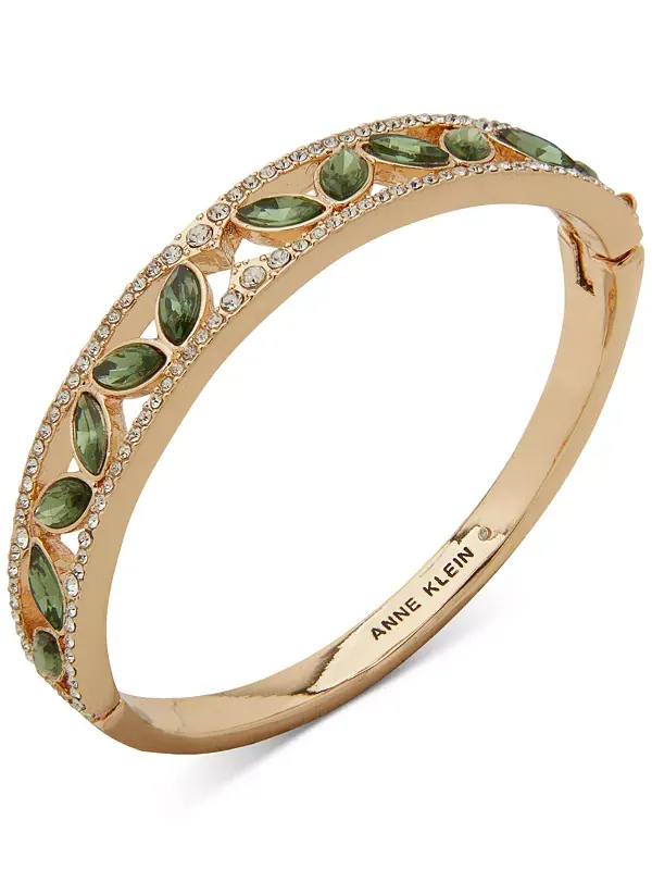 Браслет с шарнирами золотистого оттенка Multi-Stone Anne Klein — изображение 1 из 2, оттенок зеленый