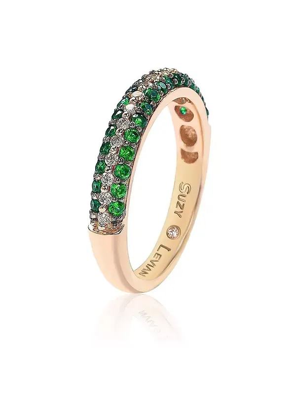 Кольцо Suzy Levian Rose из стерлингового серебра с микропаве из цветных кубических цирконий — изображение 3 из 3