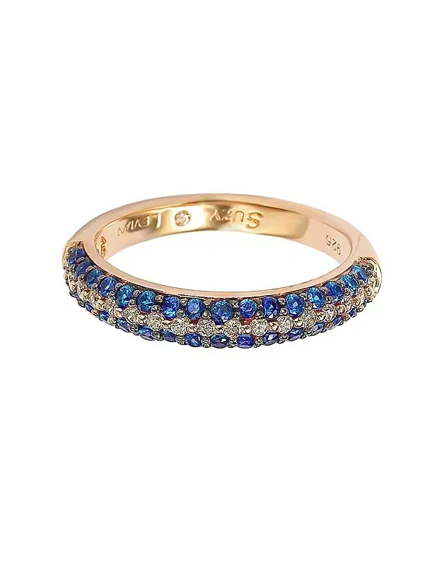 Кольцо Suzy Levian Rose из стерлингового серебра с микропаве из цветных кубических цирконий — изображение 2 из 3