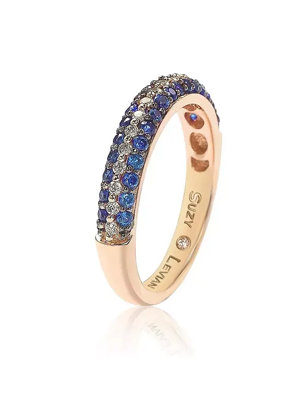 Кольцо Suzy Levian Rose из стерлингового серебра с микропаве из цветных кубических цирконий — изображение 3 из 3
