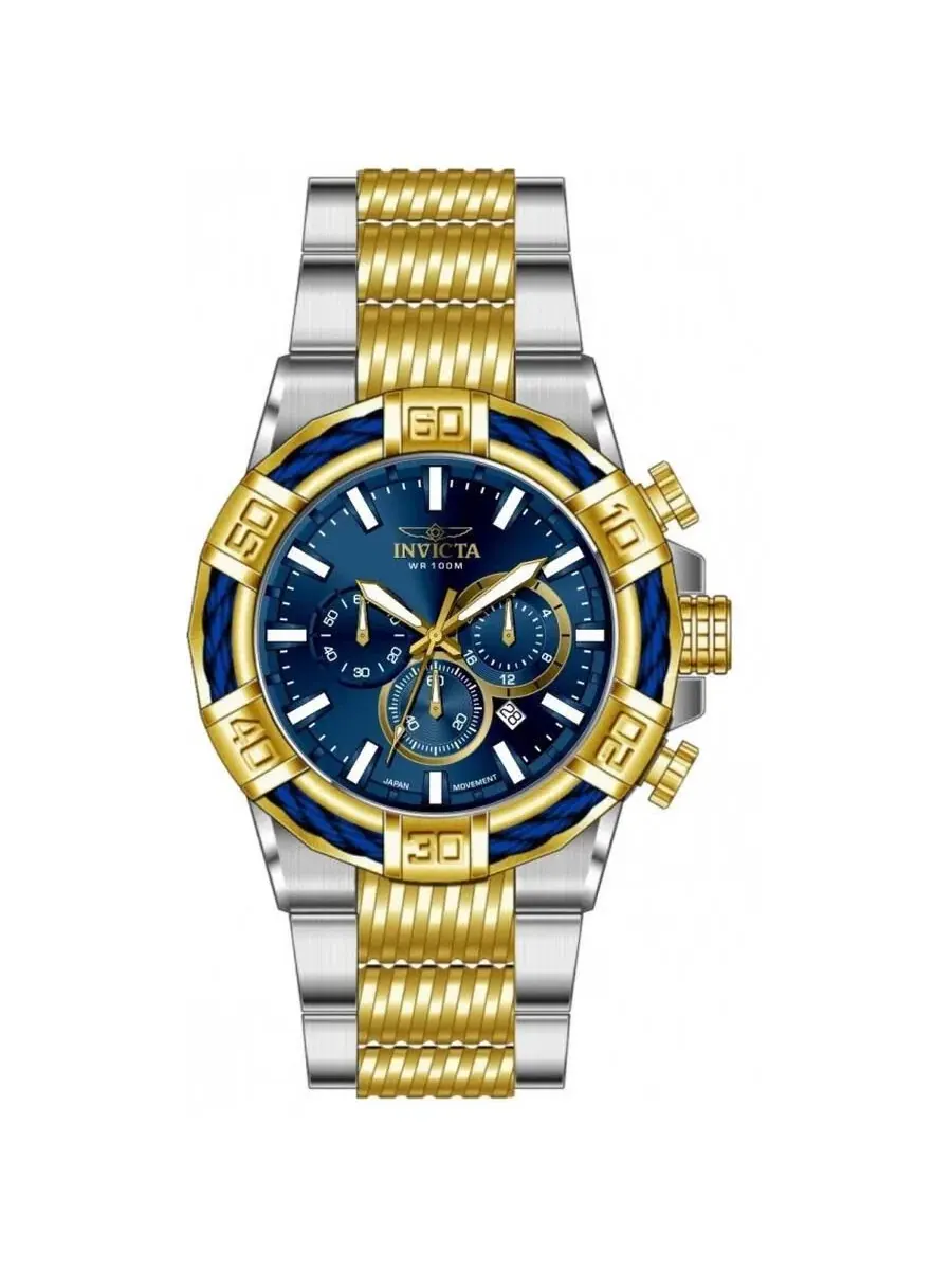 Мужские спортивные часы с хронографом Bolt Chronograph GMT, 51 мм Invicta — изображение 2 из 3, оттенок золотистый