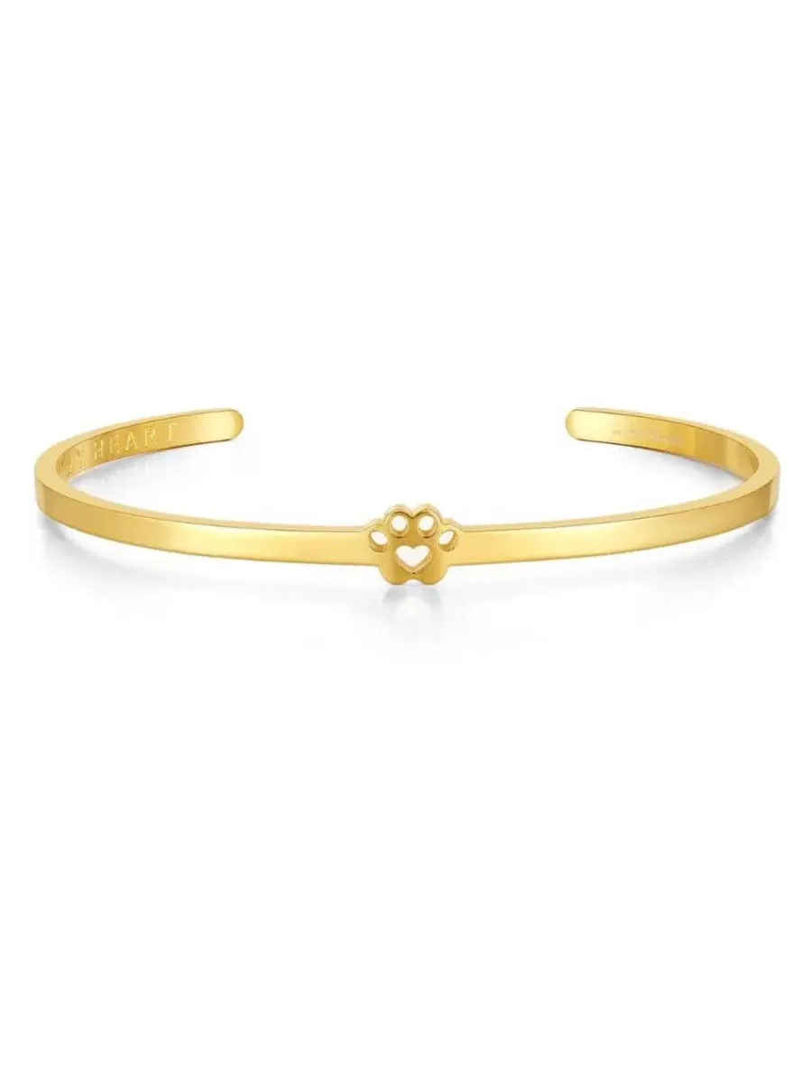 Браслет Mantra, Pawprint Cuff - I Have Pawprints On My Heart — изображение 1 из 3, оттенок желтый золотистый