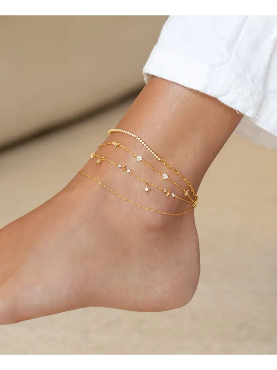 Браслет на щиколотку Wandering Stars Anklet Girls Crew — изображение 2 из 4, оттенок золото