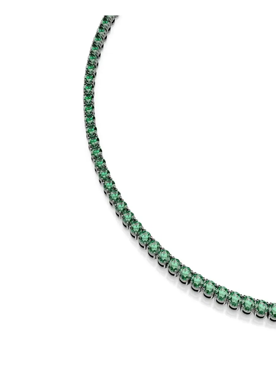 Колье-подвеска Matrix Tennis с зелеными кристаллами Swarovski, рутениевое покрытие Swarovski — изображение 2 из 8