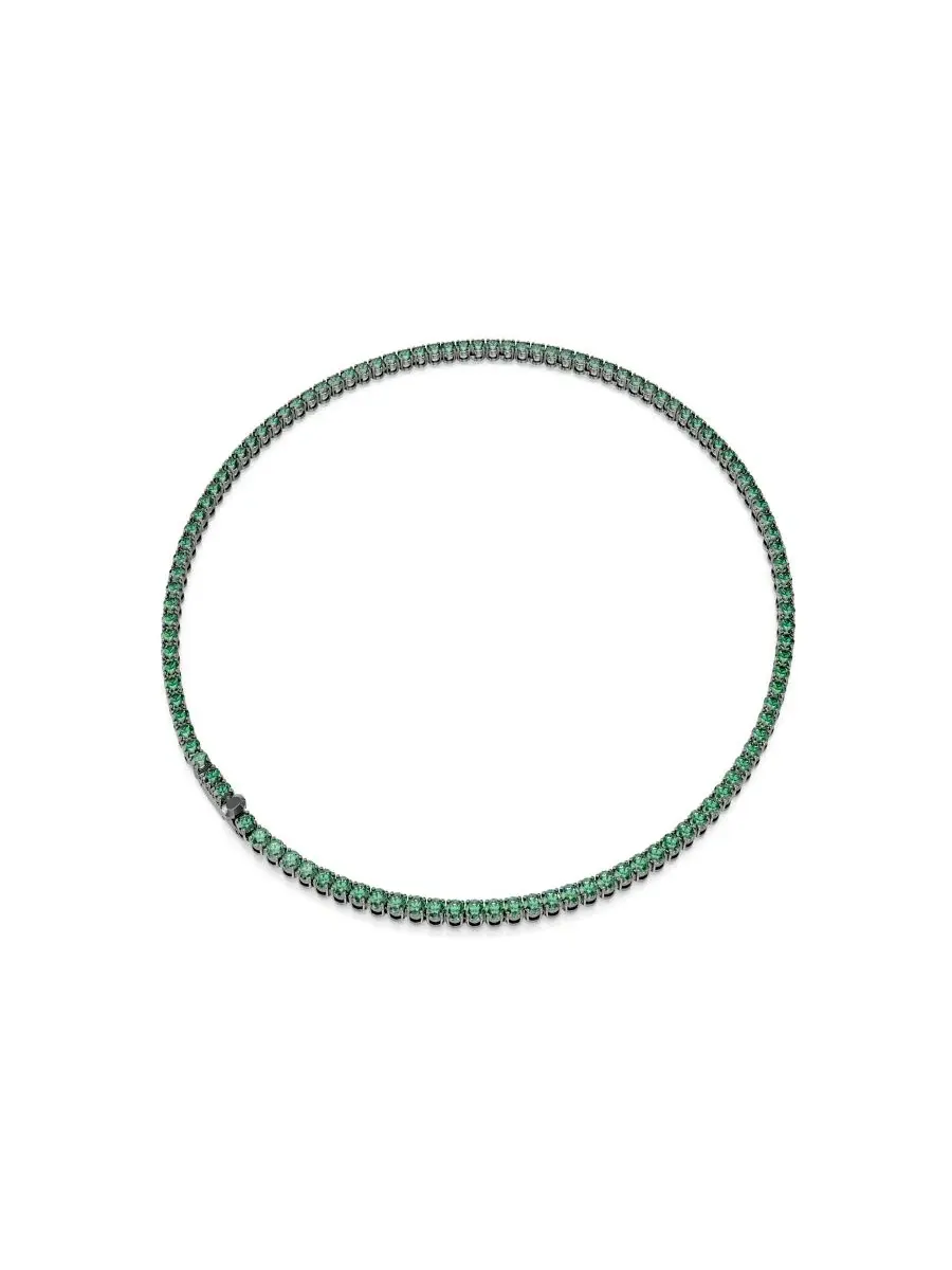 Колье-подвеска Matrix Tennis с зелеными кристаллами Swarovski, рутениевое покрытие Swarovski — изображение 4 из 8
