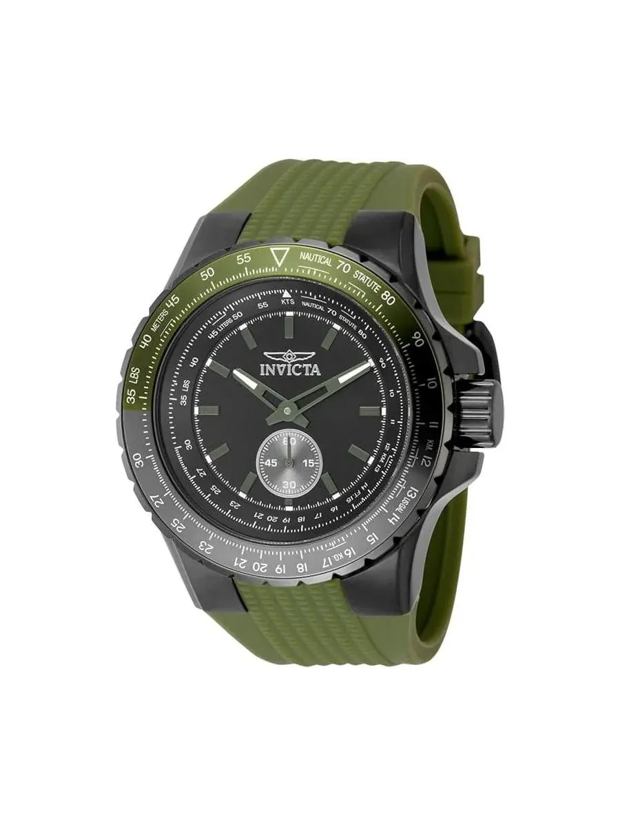 Мужские часы Aviator Quartz Multifunction Black Dial Invicta — изображение 1 из 3, оттенок зеленый