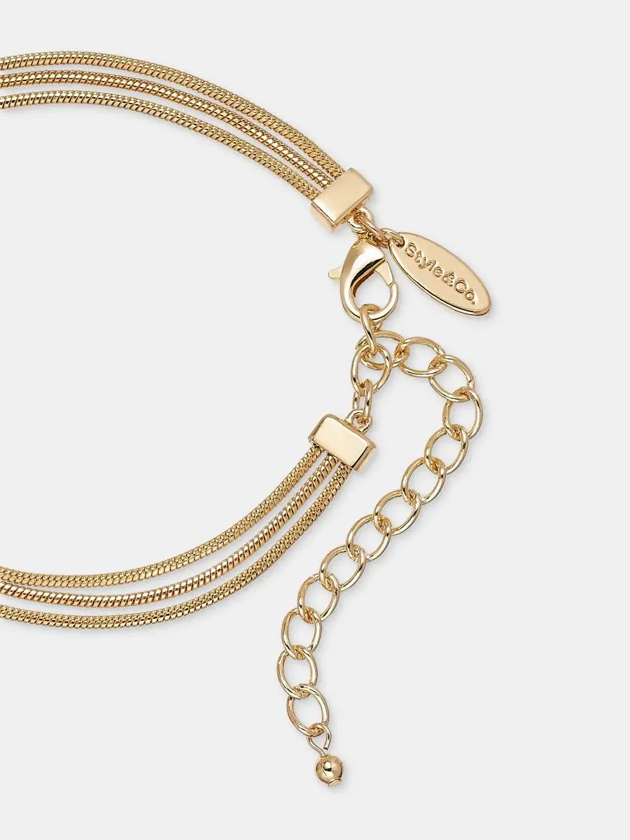 Колье с подвеской из трех цепей Stone Multi-Chain Pendant Style & Co — изображение 2 из 3, оттенок зеленый/оливковый