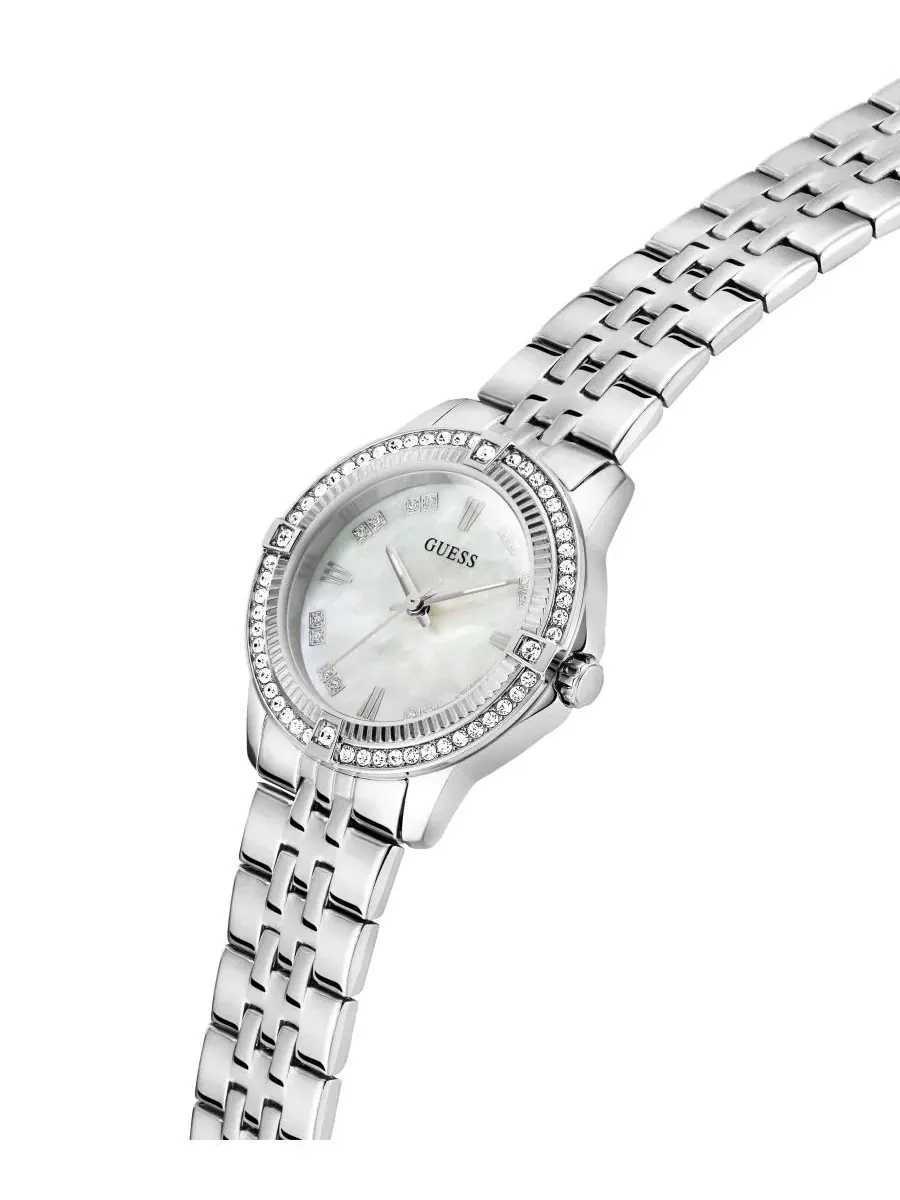 Женские наручные часы с браслетом из стали, 32 мм, модель Glitz GUESS — изображение 4 из 5, оттенок серебряный