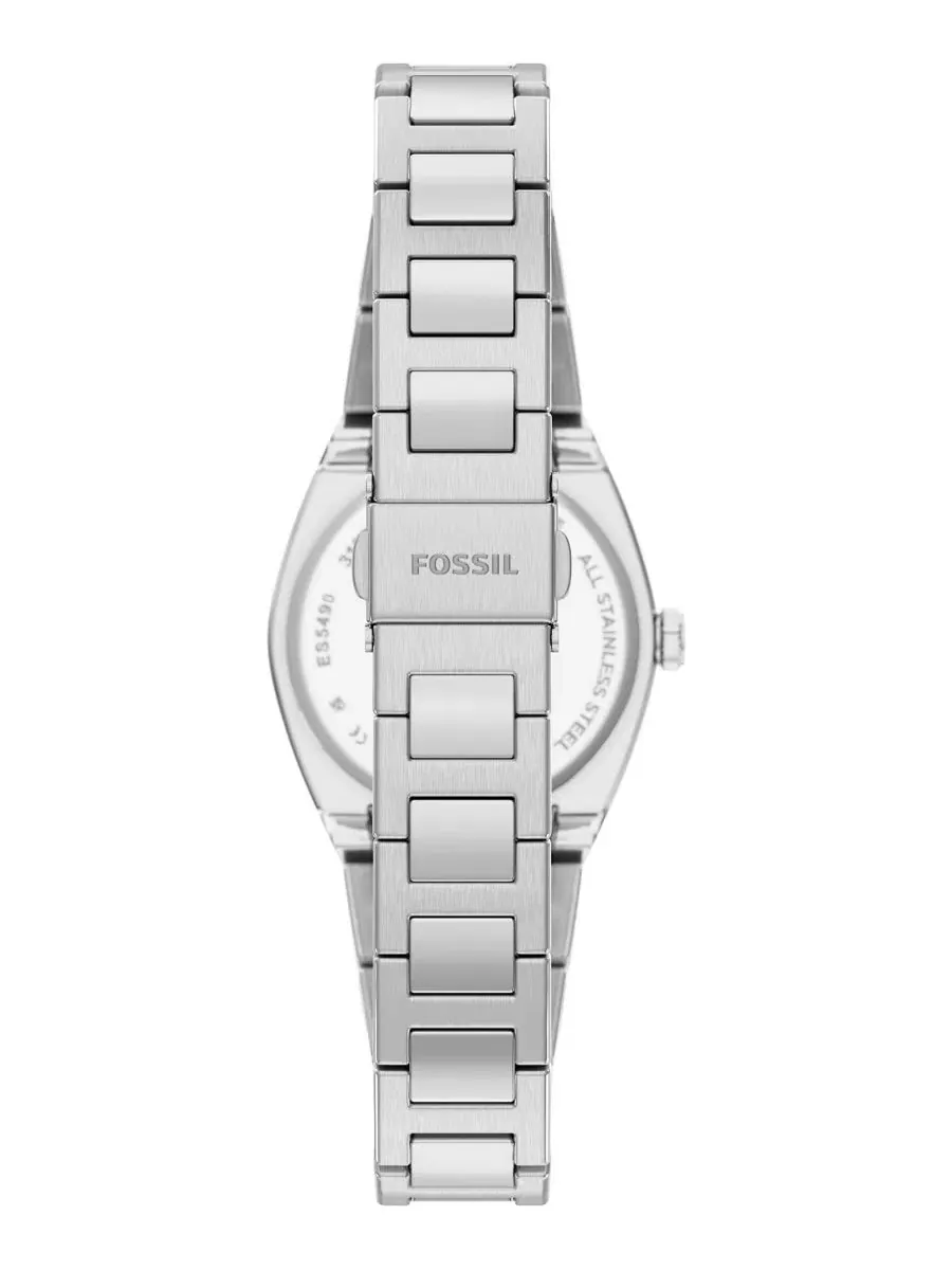 Женские часы Everett Three-Hand из нержавеющей стали, 27 мм Fossil — изображение 2 из 5, оттенок серебряный