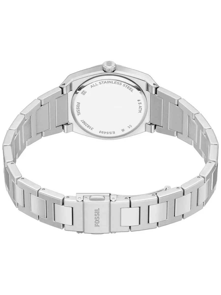 Женские часы Everett Three-Hand из нержавеющей стали, 27 мм Fossil — изображение 4 из 5, оттенок серебряный