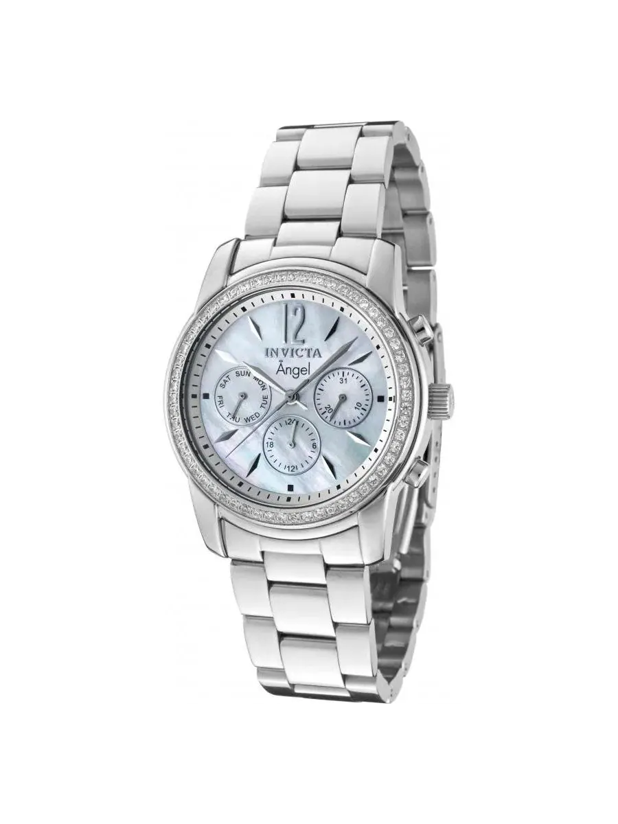 Женские часы Angel Quartz Chronograph, 38 мм Invicta — изображение 1 из 3, оттенок серебряный