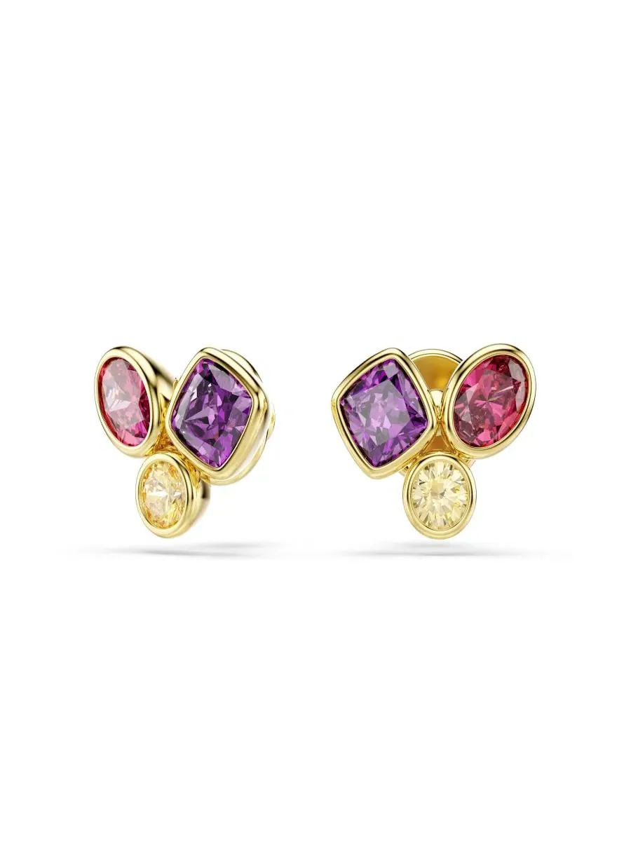 Серьги-пусеты с кристаллами Swarovski — изображение 2 из 6, оттенок мульти