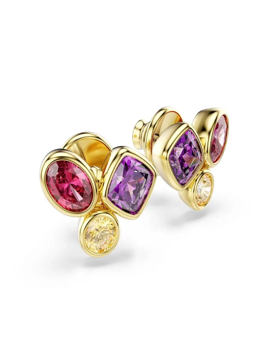 Серьги-пусеты с кристаллами Swarovski — изображение 3 из 6, оттенок мульти