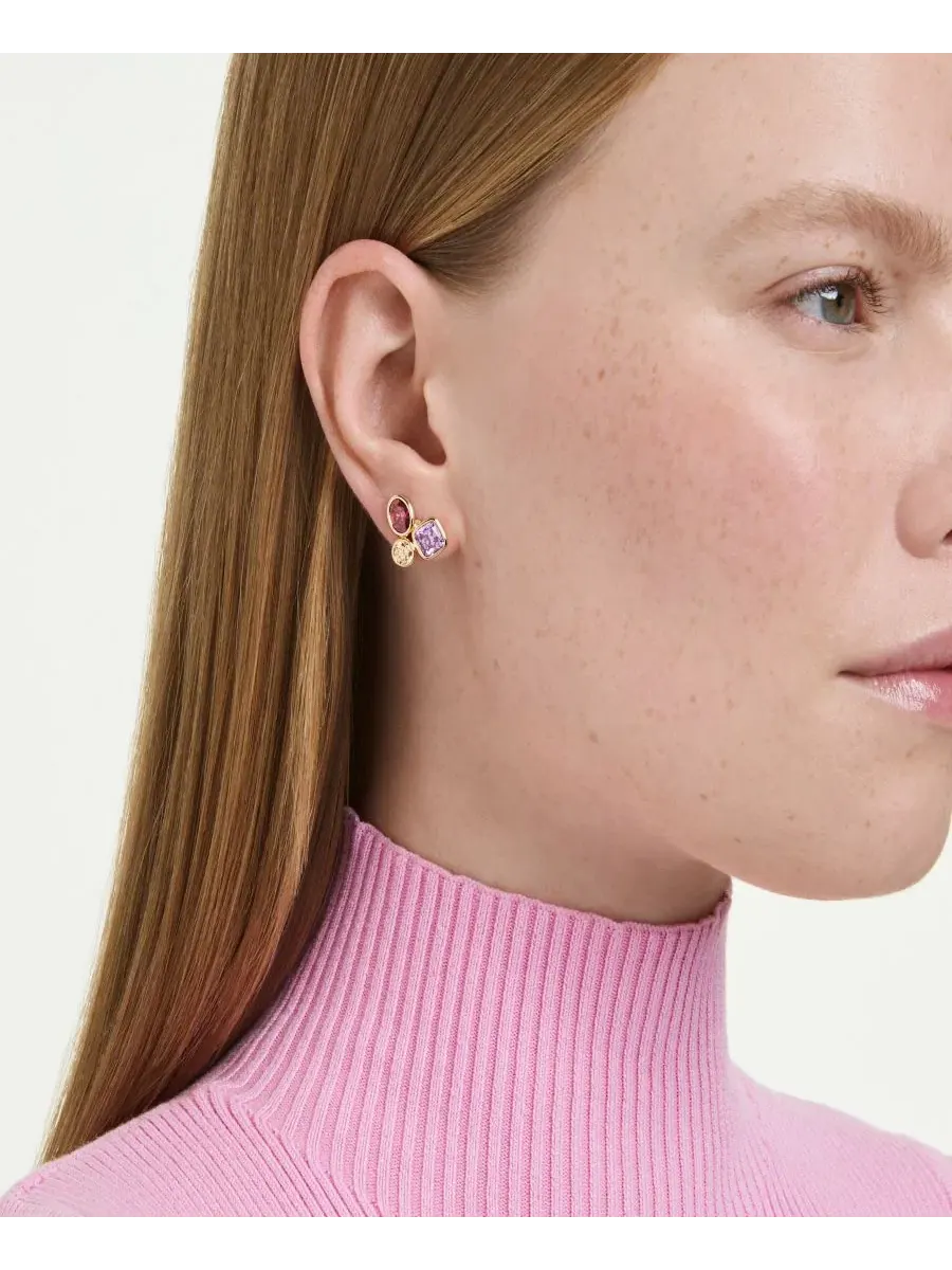 Серьги-пусеты с кристаллами Swarovski — изображение 5 из 6, оттенок мульти