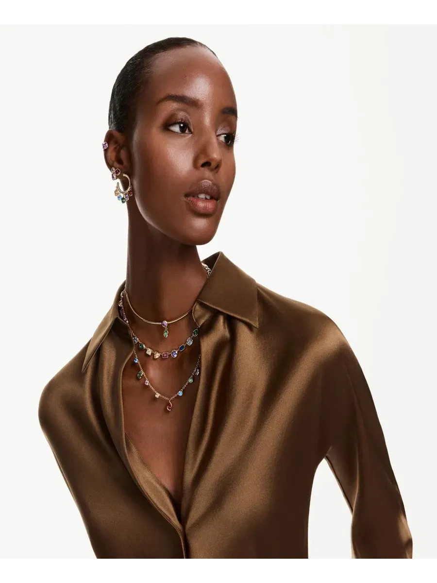 Серьги-пусеты с кристаллами Swarovski — изображение 6 из 6, оттенок мульти