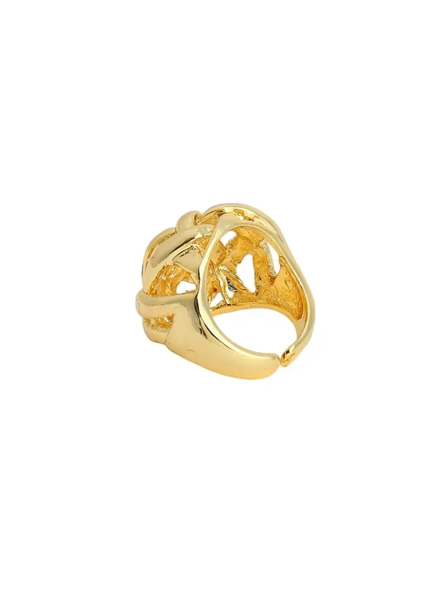 Кольцо-плетение с позолоченным покрытием California Gold The Basket Weave Statement Ring SOHI — изображение 7 из 8