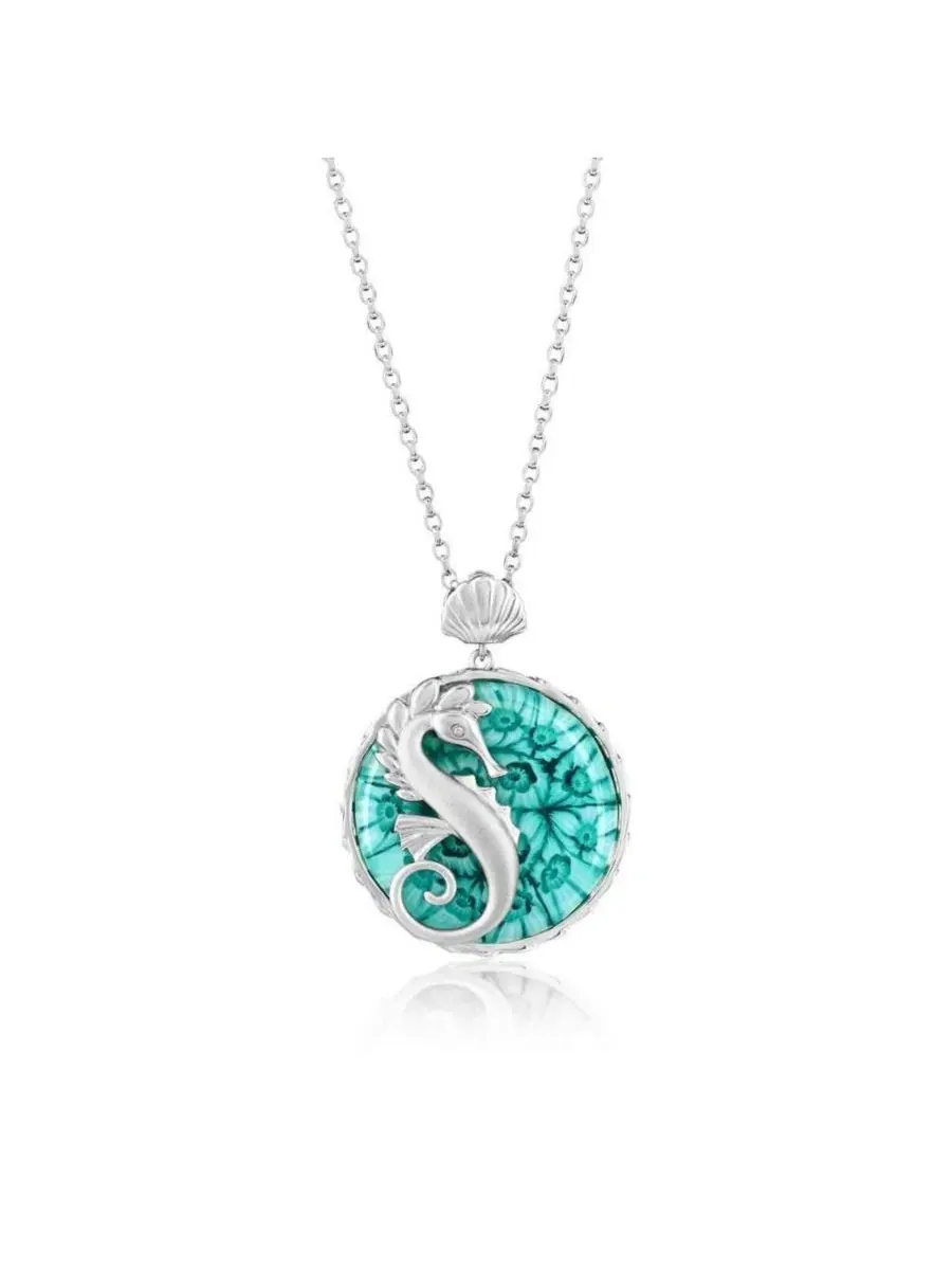 Кулон-подвеска в виде морского конька с муранским стеклом, модель Seahorse Necklace Simona — изображение 1 из 4