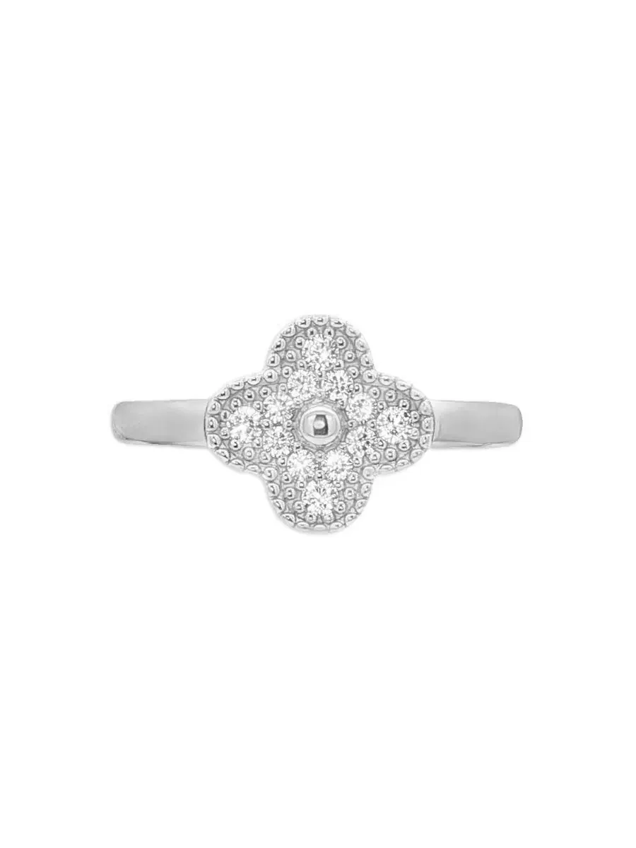 Кольцо с клевером из кубического циркония, модель Clover Ring Giani Bernini — изображение 1 из 5, оттенок серебряный