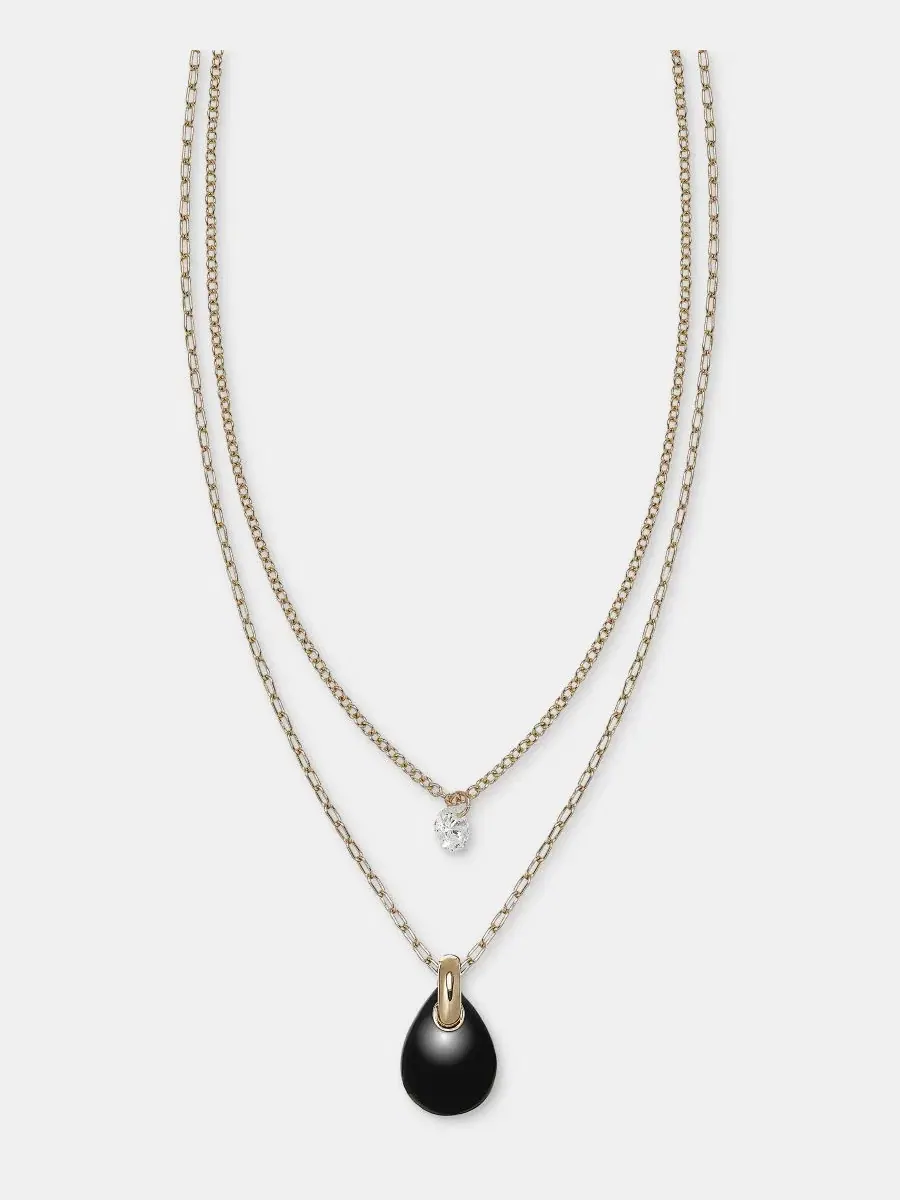 Колье многослойное с подвесками DKNY — изображение 2 из 5, оттенок черный