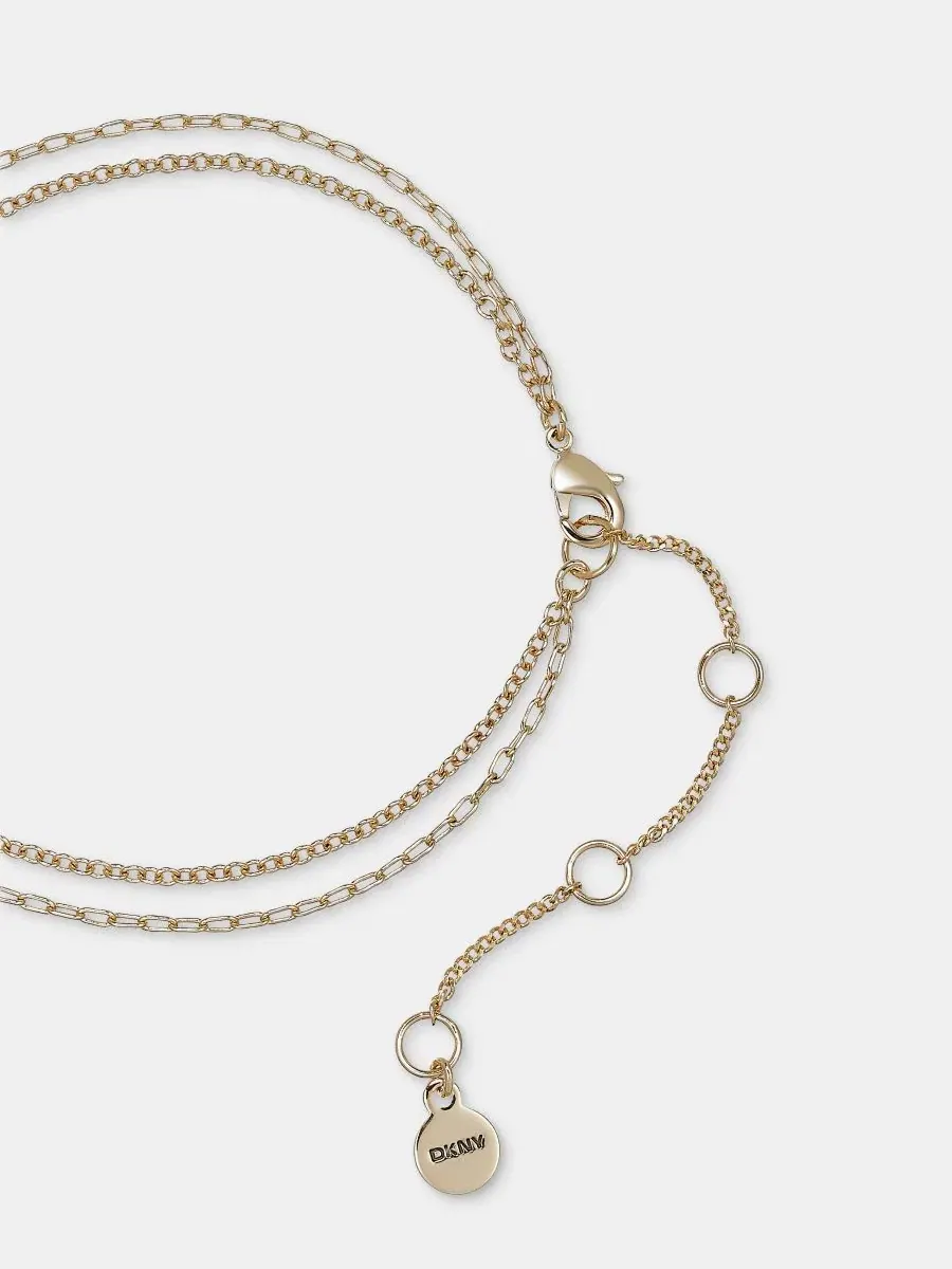 Колье многослойное с подвесками DKNY — изображение 4 из 5, оттенок черный