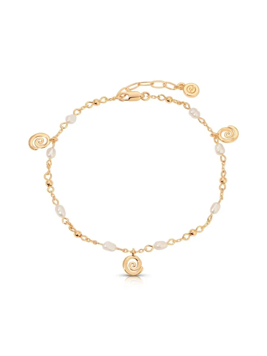 Браслет на щиколотку Aura Swirl Anklet ETTIKA — изображение 1 из 3, оттенок золото