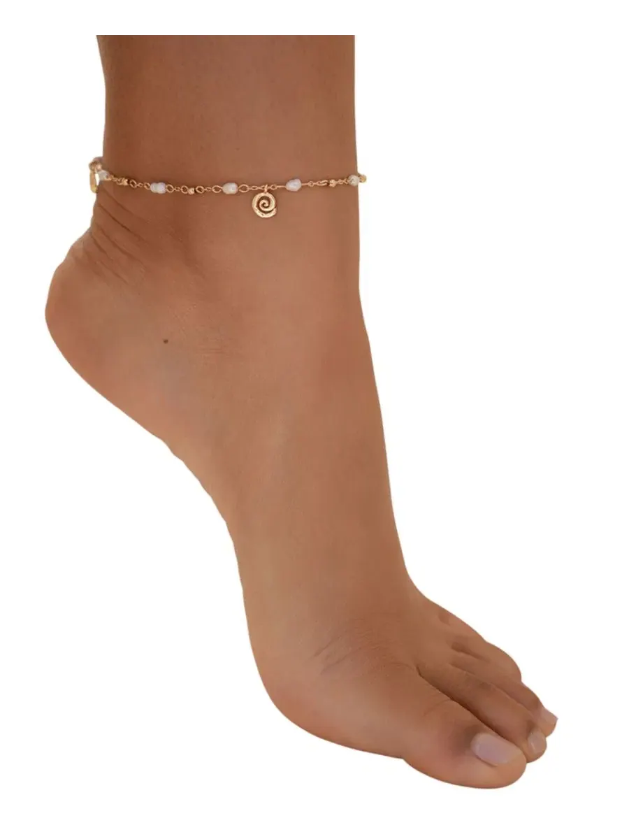 Браслет на щиколотку Aura Swirl Anklet ETTIKA — изображение 2 из 3, оттенок золото