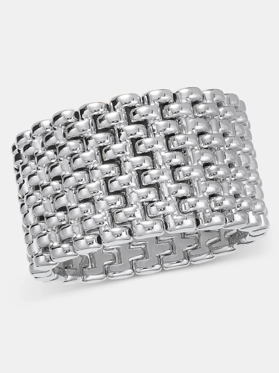 Браслет-манжета плетеный из металла, модель Woven Metal Bold Stretch I.N.C. International Concepts — изображение 1 из 3